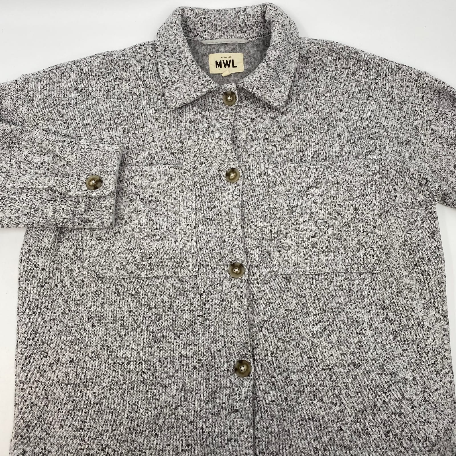 Madewell Gray Fleece-Lined Shacket Madewell Gray Fleece-Lined Shacket ...