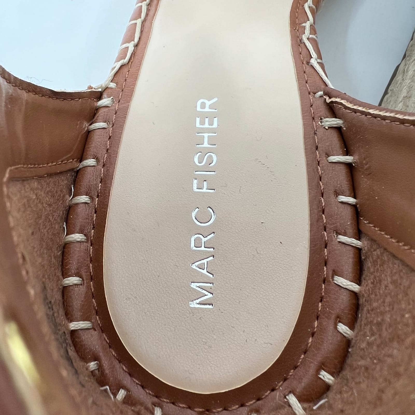 Marc Fisher Brown Studded Wedge Sandals Marc Fisher Brown Studded Wedge