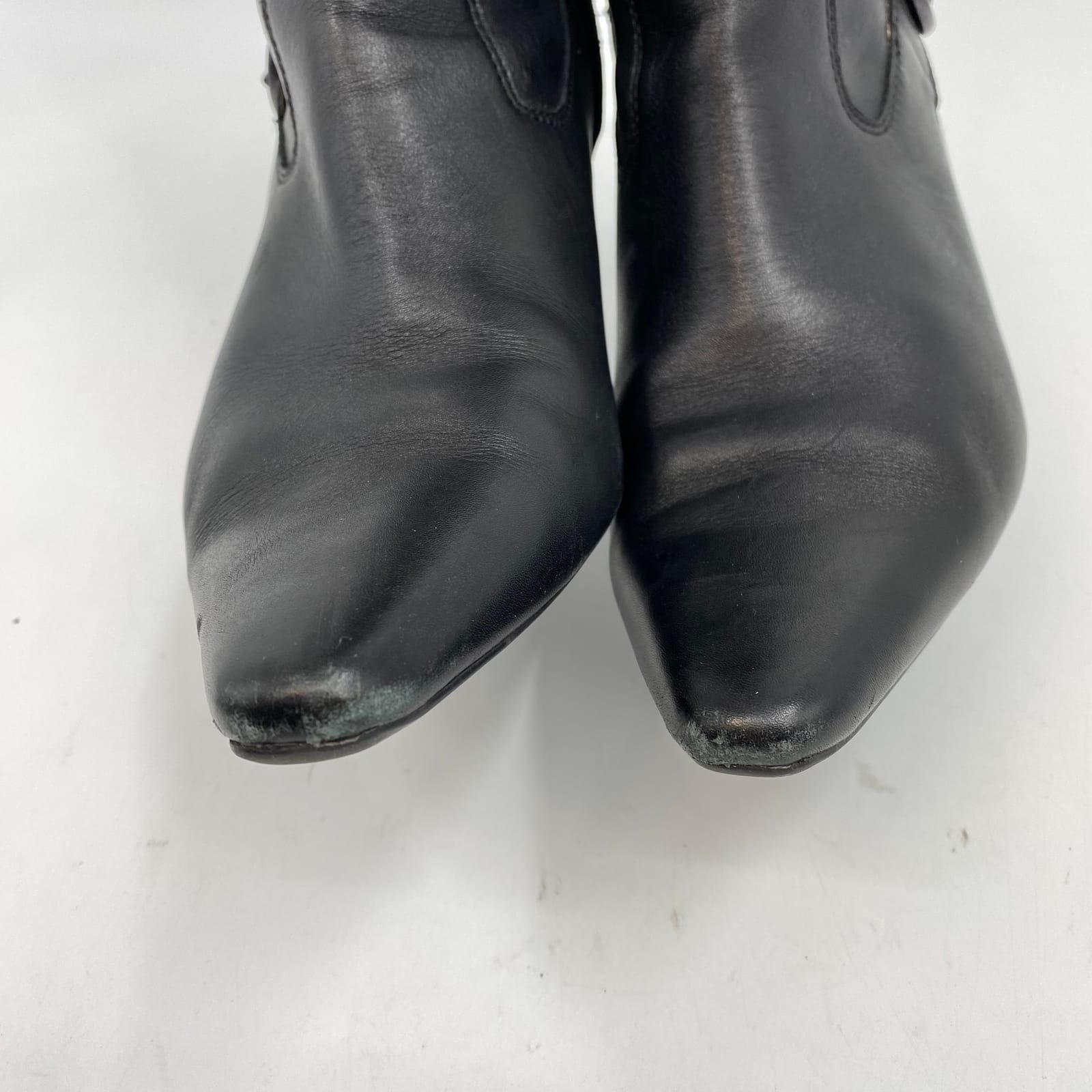 Joan & David Black Leather Heeled Knee-High Boots | Women’s US size 8 detailed image 7