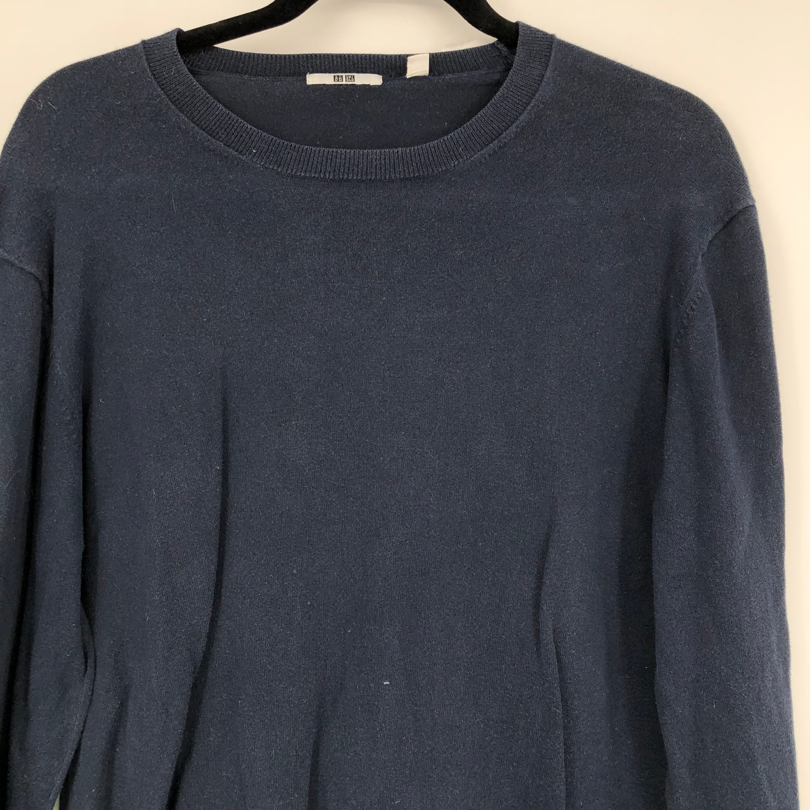 Blue Long Sleeve Basic Crewneck Sweater Blue Long Sleeve Basic Crewneck ...