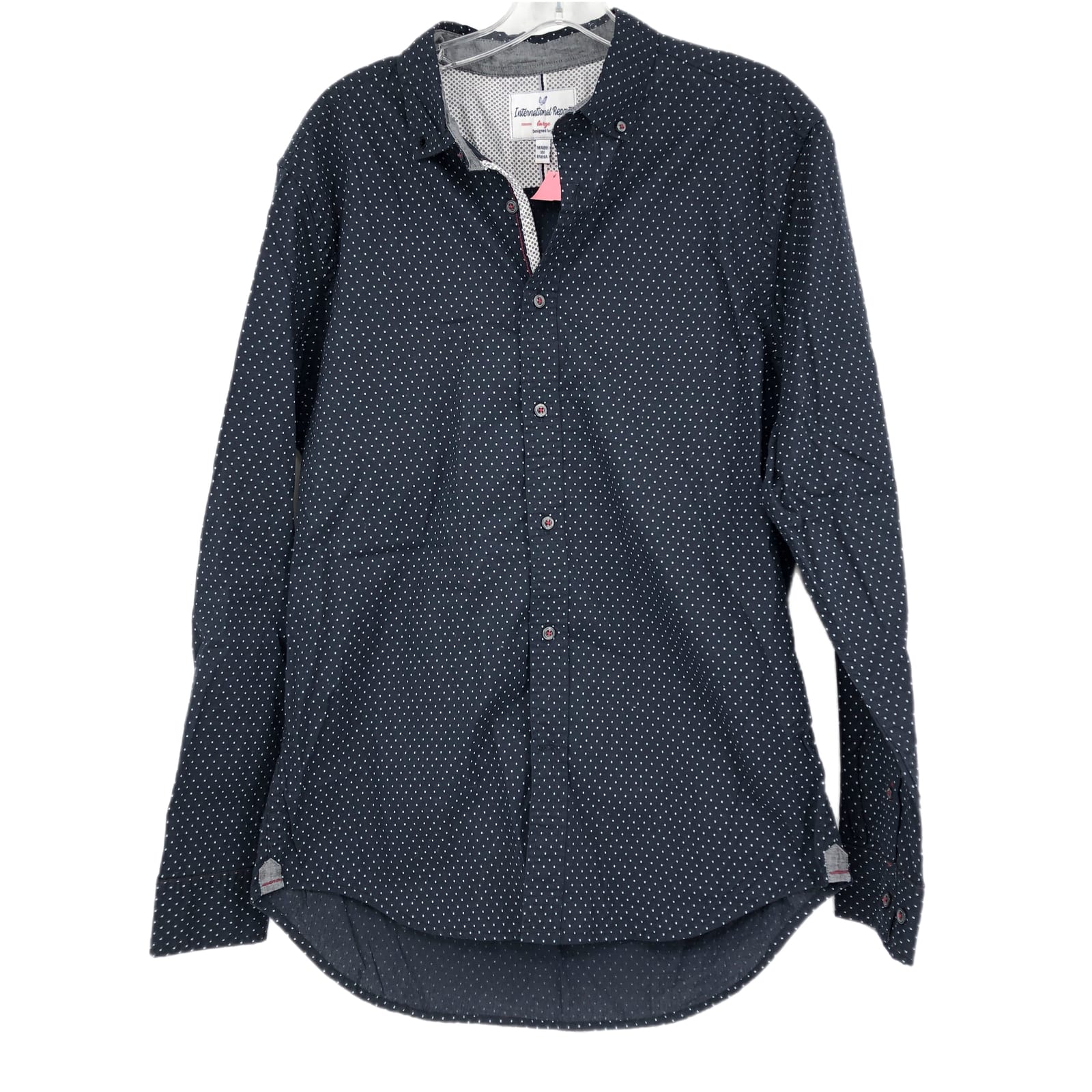 Blue-White Polka Dot Button-Up Shirt Blue-White Polka Dot Button-Up ...
