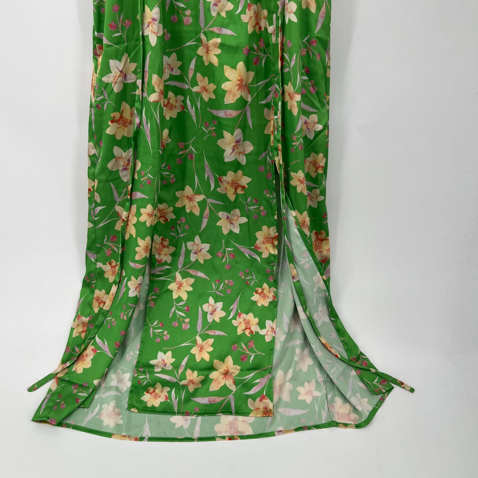 french connection green floral dress Floral Printed Short Sleeve Shirt Dress Khaki Green/White