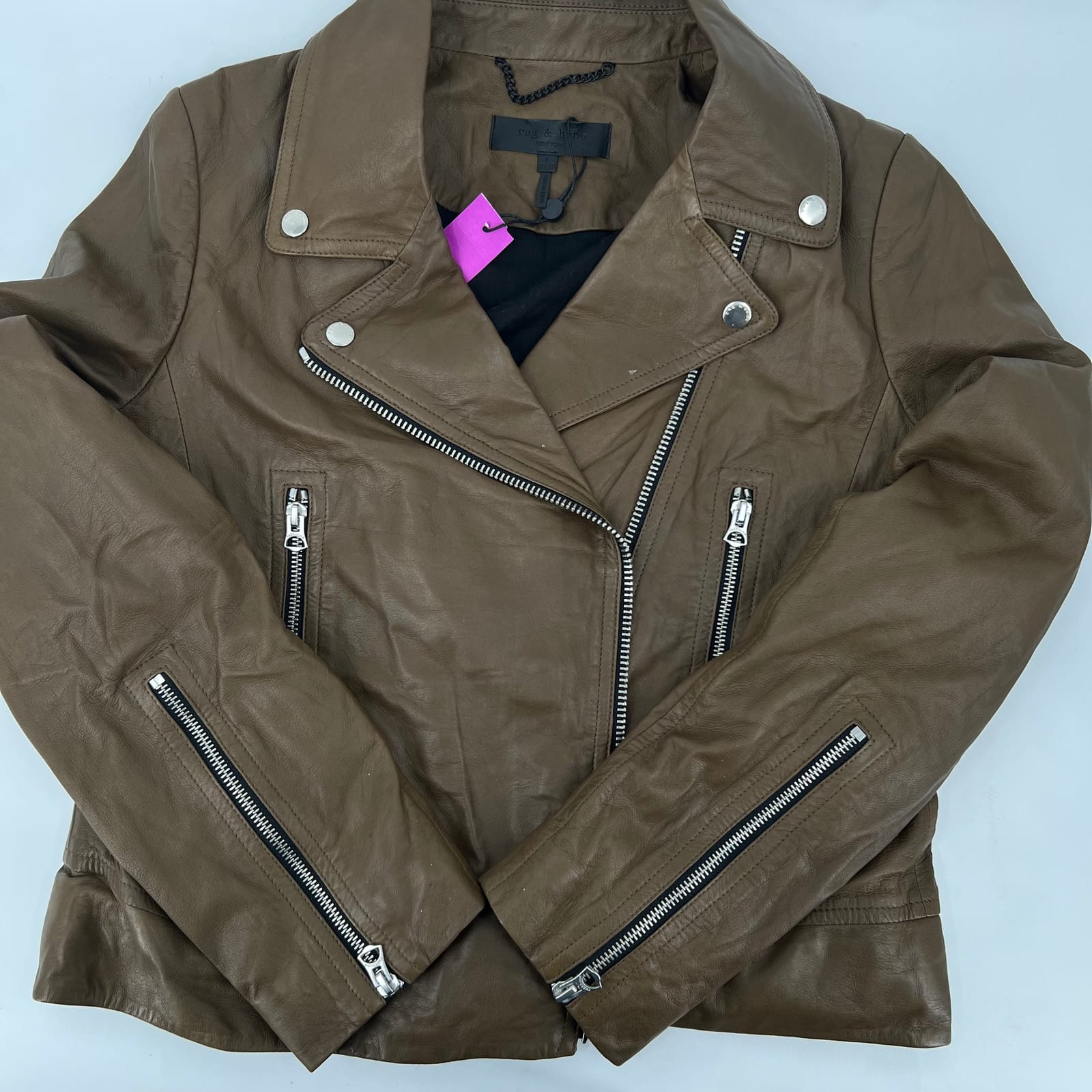 rag & bone Mack Moto Leather Jacket Brown rag & bone Mack Moto Leather ...