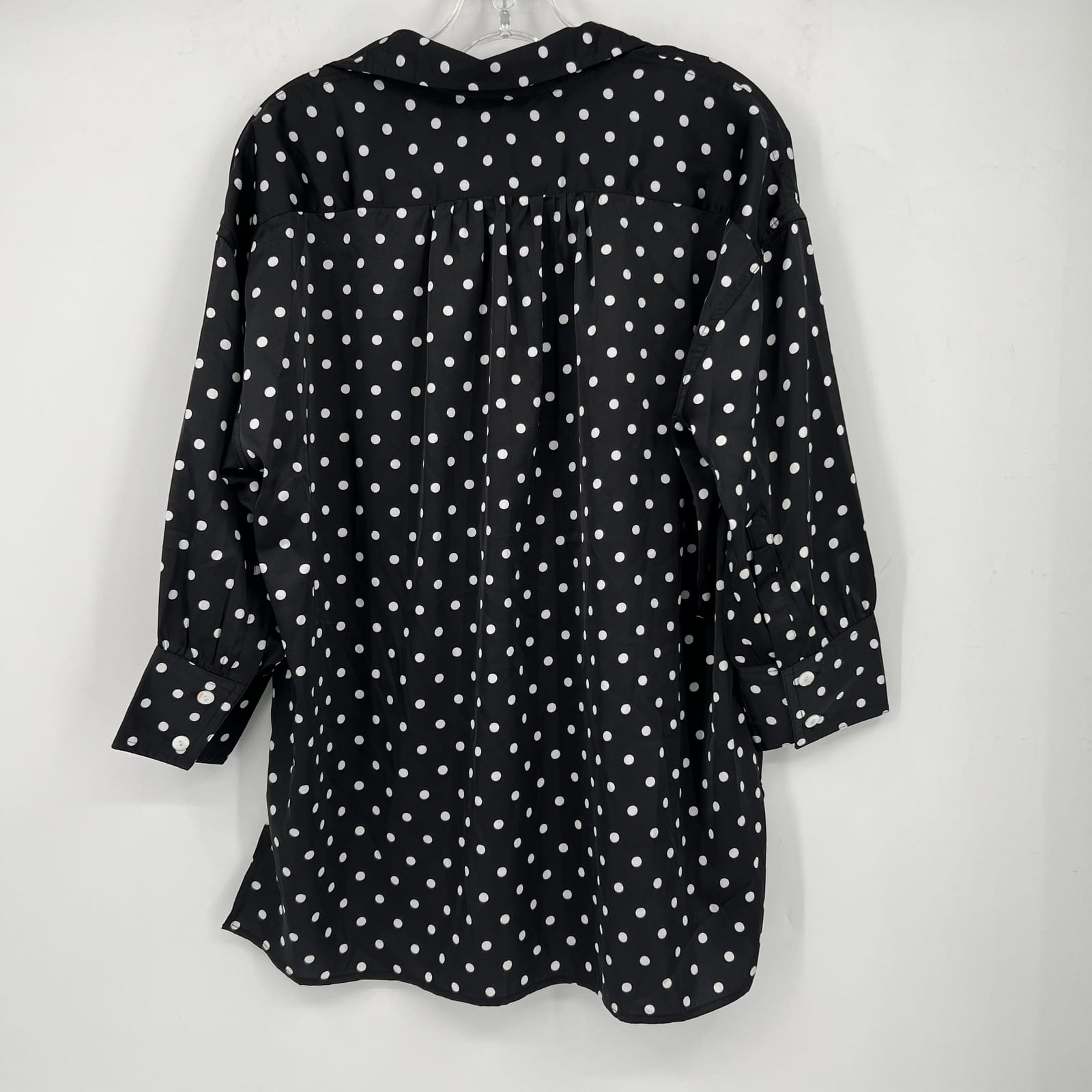 Pomander Black Polka Dot Button-Up Blouse Pomander Black Polka Dot ...
