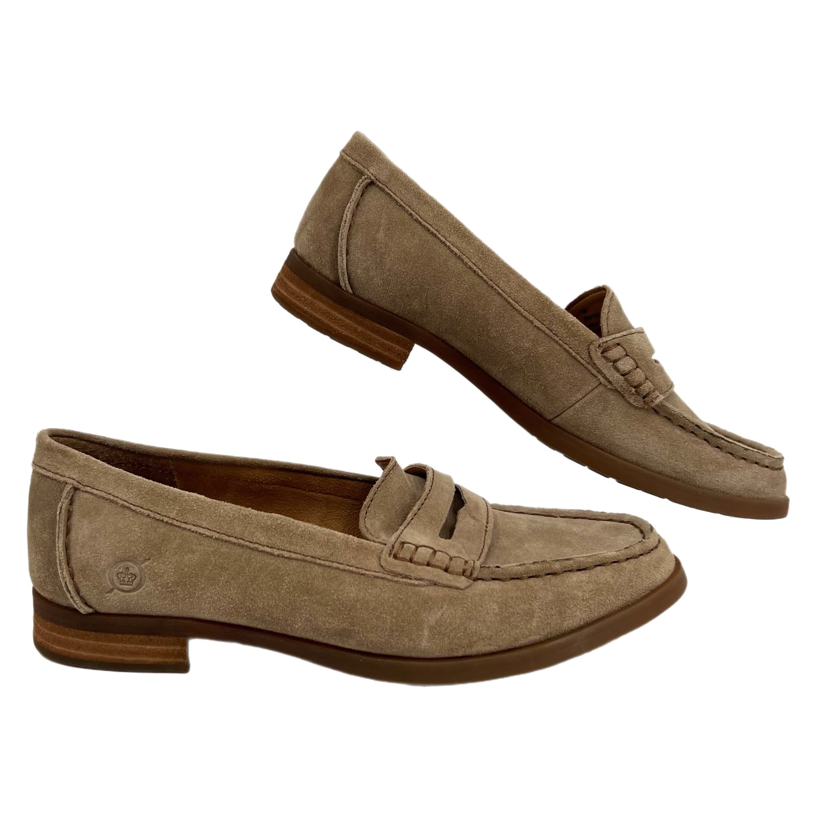 Born Tan Suede Classic Loafers Born Tan Suede Classic Loafers Size 6.5 ...