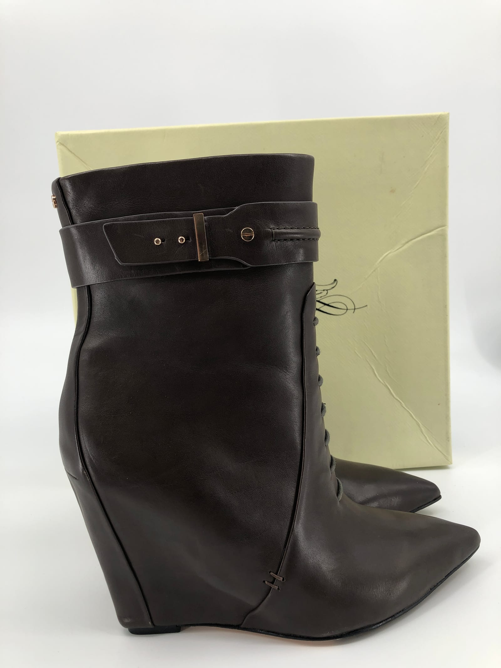 RACHEL Rachel Roy Brown Leather Heeled Boots RACHEL Rachel Roy Brown ...